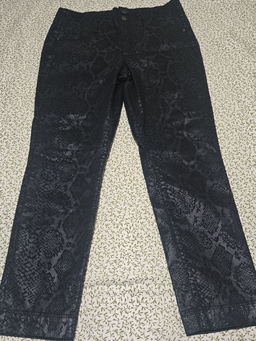 White House Black Market Black Snake-Print Straight Leg Pants